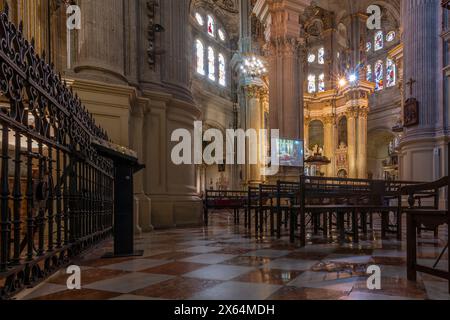 Inneres der Basilika der Inkarnation, Kathedrale von Malaga, Spanien Stockfoto
