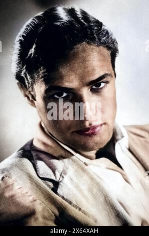 Brando, Marlon, 3.4.1924 - 1,7.2004, amerikanischer Schauspieler, Porträt, 1950S, ADDITIONAL-RIGHTS-CLEARANCE-INFO-NOT-AVAILABLE Stockfoto