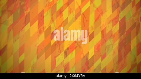 Abstrakter texturierter Hintergrund mit orangefarbenen Rechtecken. Bannerdesign. Wunderschönes futuristisches, dynamisches geometrisches Muster. Vektorillustratio Stock Vektor