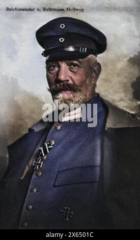 Bethmann-Hollweg, Theobald von, 22.11.1856 - 2,1.1921, deutscher Politiker, ADDITIONAL-RIGHTS-CLEARANCE-INFO-NOT-AVAILABLE Stockfoto