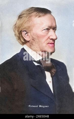 Wagner, Richard, 22.5.1813 - 13.2,1883, deutscher Komponist, Porträt, Postkarte nach dem Fotografieren, ADDITIONAL-RIGHTS-CLEARANCE-INFO-NOT-AVAILABLE Stockfoto