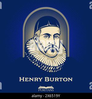 Großartige Puritaner. Henry Burton (1578–1648) war ein englischer Puritaner. Stock Vektor