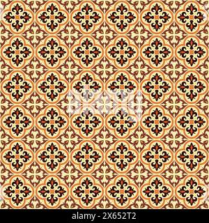 Talavera-Muster. Azulejos portugal. Türkisches Ornament. Marokkanisches Fliesenmosaik. Spanisches Porzellan. Keramikgeschirr, Volksdruck. Spanische Keramik. Ethnische Zugehörigkeit Stock Vektor