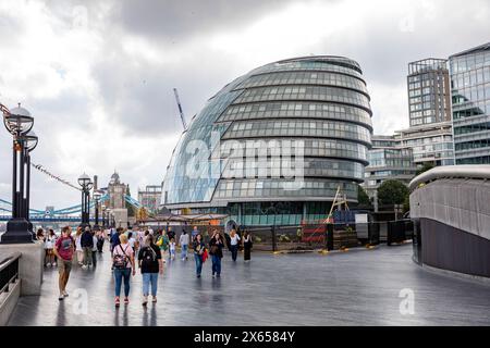 Ehemaliges Stadthalle in London, am Queens Walk in Southwark, entworfen von Norman Foster, Central London, England, UK Stockfoto