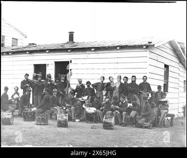Washington, D.C., Drum Corps des 10. Veteran Reserve Corps at Leisure, Civil war Photos 1861-1865 Stockfoto