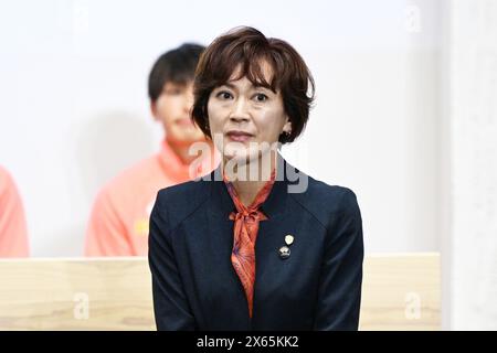 Tokio, Japan. Kredit: MATSUO. Mai 2024. Yuko Arimori Athletics : Pressekonferenz zur Bekanntgabe des Logos für die Leichtathletik-Weltmeisterschaft Tokio 2025 im Nationalstadion Tokio, Japan. Kredit: MATSUO . K/AFLO SPORT/Alamy Live News Stockfoto