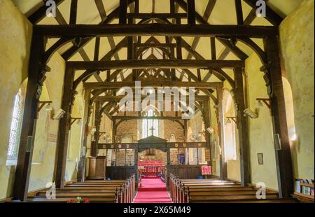 Das Innere der St. Bartholomew's Church, Vowchurch, Golden Valley, Herefordshire Stockfoto
