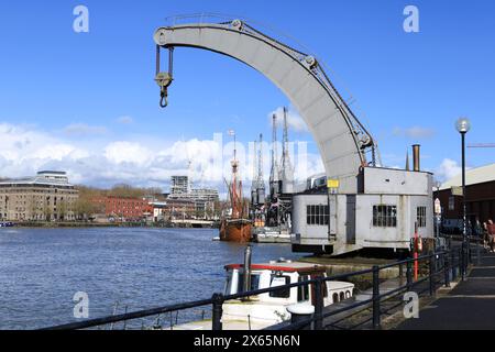 Bristol, England, 29. März 2024: Der Fairbairn-Dampfkran im Hafen von Bristol Stockfoto