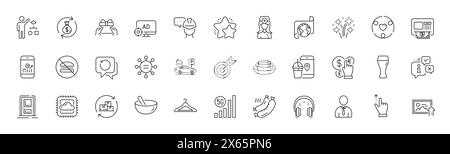 Gegrillte Wurst, Wiederherstellungsdaten und Symbole für menschliche Linien. Für Web-App drucken. Zeilensymbole. Vektor Stock Vektor