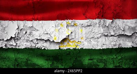 3D-Illustration einer tadschikischen Flagge - realistisches wellenendes Gewebe f Stockfoto