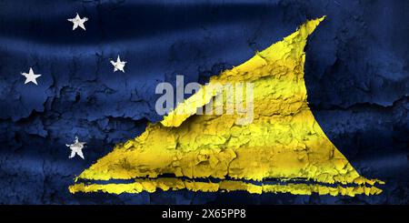 3D-Darstellung einer Tokelau-Flagge - realistisch winkende Stoffflagge Stockfoto