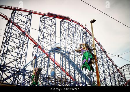 Die Big One Achterbahn auf Blackpool Pleasure Beach Stockfoto