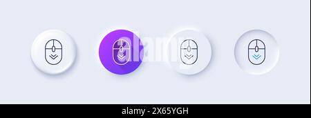 Mauszeilensymbol nach unten scrollen. Bildlaufzeichen. Wischen Sie die Seite. Zeilensymbole. Vektor Stock Vektor