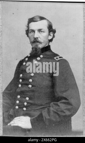 Nelson Appleton Meilen, 1839-1925, halbe Länge, sitzend, nach vorne gerichtet, mit Brevet Major. Gen. Uniform, Bürgerkriegsfotos 1861-1865 Stockfoto