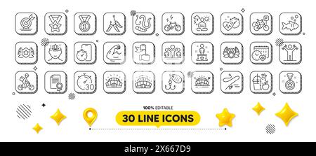 Gewinnprämien, Leadership und Maden-Line-Icons-Paket. Für Web-App. 3D-Designelemente. Vektor Stock Vektor