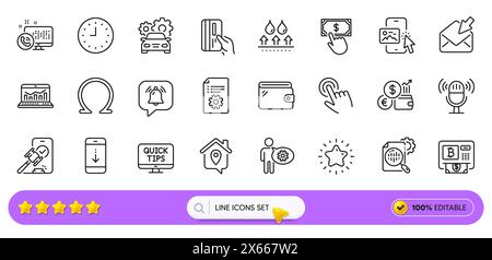 Telefonbild, Omega- und Zeilensymbole für die Web-App. Piktogramsymbol. Zeilensymbole. Vektor Stock Vektor