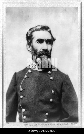 General Braxton Bragg, Bürgerkriegsfotos 1861-1865 Stockfoto