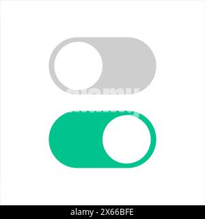 Schaltflächensymbole für Web Design ein/aus: Feature öffnen und schließen Stock Vektor