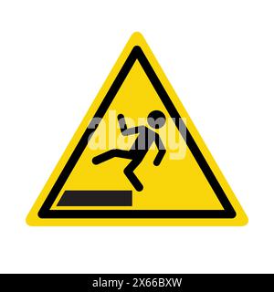 Warnendes Warnschild Für Rutschige Oberflächen. Symbol für rutschige Sicherheitshinweise. Stock Vektor