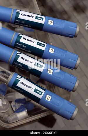 PIC zeigt: Ozempic Injection, Semaglutid Pen. bild von Modell PIC gavin rodgers/pixel8000 Stockfoto