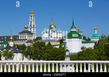 Übersicht, die Heilige Dreifaltigkeit, St. Serguis Lavra, UNESCO-Weltkulturerbe, Sergiev Posad, Russland Stockfoto