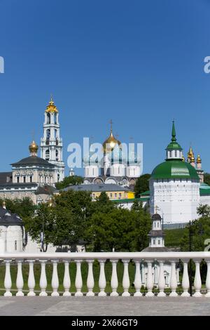 Übersicht, die Heilige Dreifaltigkeit, St. Serguis Lavra, UNESCO-Weltkulturerbe, Sergiev Posad, Russland Stockfoto