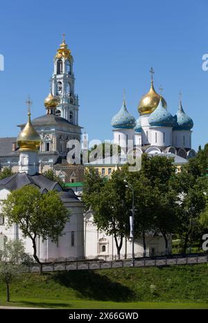 Übersicht, die Heilige Dreifaltigkeit, St. Serguis Lavra, UNESCO-Weltkulturerbe, Sergiev Posad, Russland Stockfoto