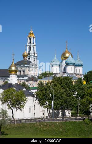 Übersicht, die Heilige Dreifaltigkeit, St. Serguis Lavra, UNESCO-Weltkulturerbe, Sergiev Posad, Russland Stockfoto