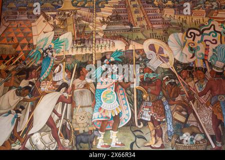 Corridor Fresco, „Festivals und Zeremonien“, gemalt von Diego Rivera, 1950, Palacio Nacional de Mexico, Mexico City, Mexiko Stockfoto