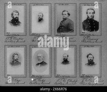 Composite aus 8 Büstenfotos von Brig. Generäle Benjamin F. Coates, George H. Cram, Francis L. Cramer, Jonathan Cranor, John C. Cox, Albemarle Cady, Dexter E. Clapp, John E. Cummins, Civil war Photographs 1861-1865 Stockfoto