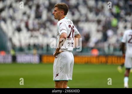 Toma Basic während des Spiels zwischen Juventus FC und US Salernitana am 12. Mai 2024 im Allianz Stadium in Turin. Stockfoto