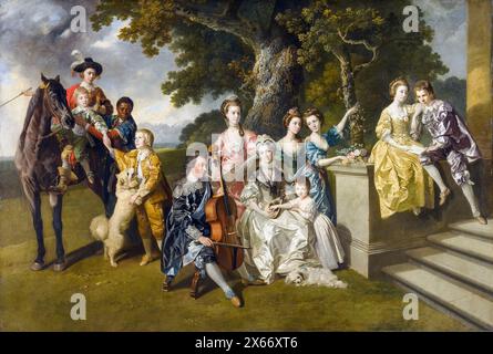 Johann Zoffany, die Familie von Sir William Young, Portraitgemälde in Öl auf Leinwand, 1767-1769 Stockfoto