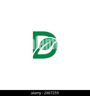 Letter D und Leaf Logo oder Icon Design Stock Vektor