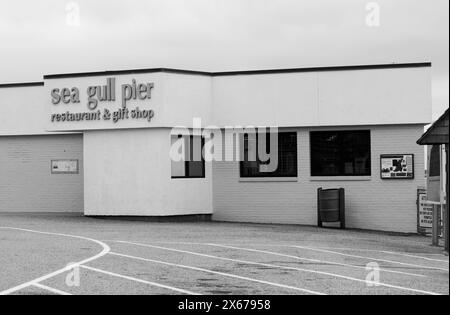 Sea Gull Pier Restaurant an der Chesapeake Bay Bridge and Tunnel, Virginia, USA. Stockfoto