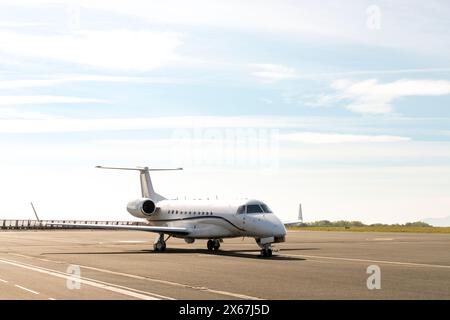 Embraer Legacy 650 am Flughafen Biarritz Stockfoto