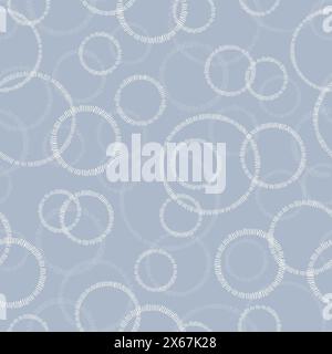 Nahtloses Vektormuster mit abstrakten Kreisen, die durch Bindestriche gebildet werden. Vektorabbildung Stock Vektor