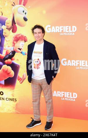 Pepe Rodriguez nimmt am Premier Teil und posiert beim Fotoaufruf des Films Garfield, basierend auf der berühmten Katzenfigur von Jim Davis, im Cines Callao, Madrid, Spanien, am 29. April 2024. Stockfoto