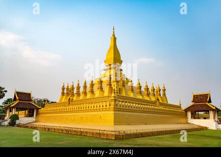 PHA that Luang n das nationale Symbol von Laos in der Hauptstadt Vientiane, Laos, Asien Stockfoto