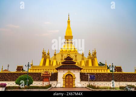 PHA that Luang n das nationale Symbol von Laos in der Hauptstadt Vientiane, Laos, Asien Stockfoto