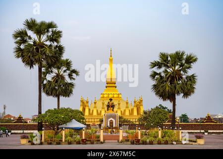 PHA that Luang n das nationale Symbol von Laos in der Hauptstadt Vientiane, Laos, Asien Stockfoto