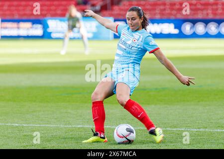 Bridgeview, Illinois, USA. Mai 2024. Sam Staab (3), Verteidiger der Chicago Red Stars im SeatGeek Stadium in Bridgeview, Illinois, während der NWSL Soccer-Action zwischen den Utah Royals FC und den Chicago Red Stars. John Mersits/CSM/Alamy Live News Stockfoto