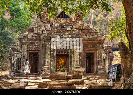 Das Heiligtum des Bergtempels Wat Phu, Provinz Champasak, Laos, Asien Stockfoto