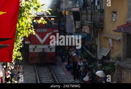 Bahnstraße Hanoi Stockfoto