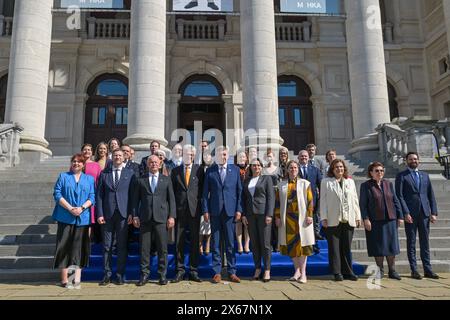 Antwerpen, Belgien. Mai 2024. Das Gruppenbild zeigt ein informelles Treffen der Kulturminister der EU-Mitgliedstaaten im KMSKA Koninklijk Museum voor Schone Kunsten Antwerpen (Königliches Museum der Schönen Künste Antwerpen) am Montag, den 13. Mai 2024. Seit dem 1. Januar 2024 führt Belgien für einen Zeitraum von sechs Monaten den Vorsitz im Rat der Europäischen Union. BELGA PHOTO JONAS ROOSENS Credit: Belga News Agency/Alamy Live News Stockfoto