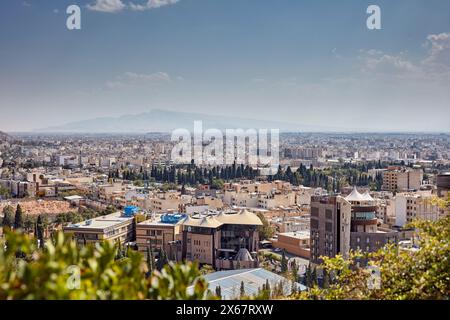 Luftaufnahme der Stadt Shiraz in der iranischen Provinz Fars. Stockfoto