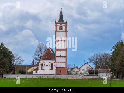 Pfarrkirche St. Martin in Lamerdingen, Ostallgäu, Schwaben, Bayern, Deutschland Stockfoto
