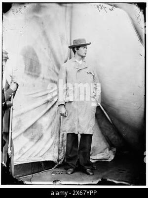 Washington Navy Yard, District of Columbia. Lewis Payne, der Verschwörer, der Secretary Seward angegriffen hat, mit Mantel und Hut, Bürgerkriegsfotos 1861-1865 Stockfoto