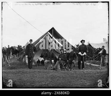 Washington, District of Columbia (Umgebung). General Robert Nugent und das Personal. (Irish Brigade), Bürgerkriegsfotos 1861-1865 Stockfoto