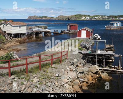 Atlantik, Kanada, Fischergemeinde, Fischerhütten, Inlet, Neufundland, Nordamerika, Spiller's Cove, Tourismus, Stadt Twillingate Stockfoto