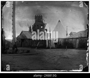 Prospect Hill, Virginia. Signalstation im Lager der 13. New Yorker Kavallerie, Bürgerkriegsfotos 1861-1865 Stockfoto